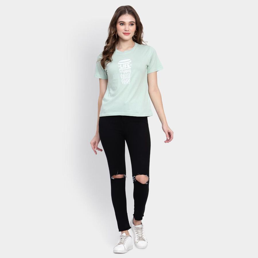 Ladies' Cotton T-Shirt, Light Green, large image number null